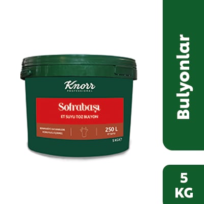 Knorr Sofrabaşı Et Bulyon 5KG - Knorr Sofrabaşı Bulyon; lezzetli yemekler için bütçe dostu yardımcınız.